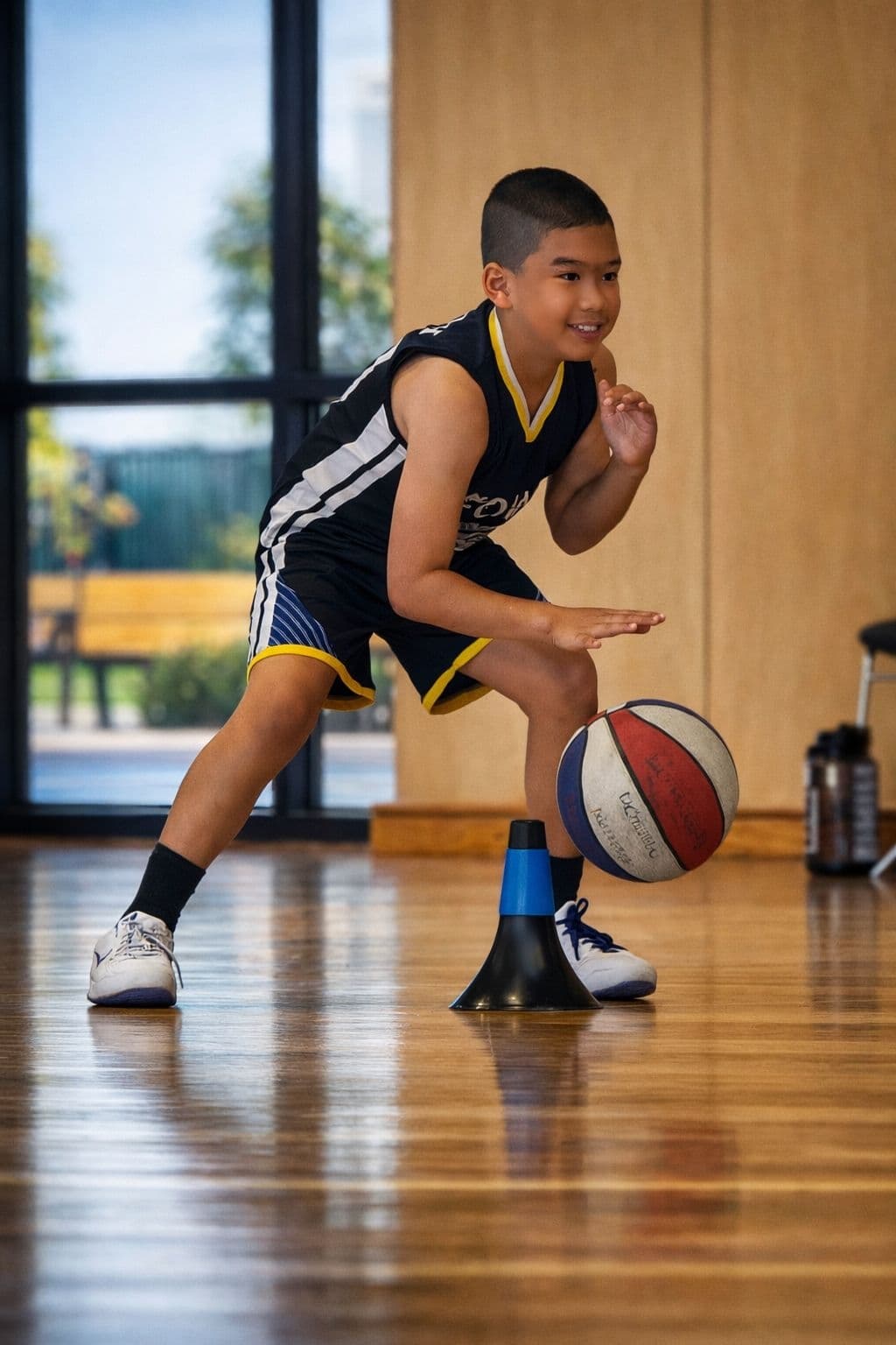 Young player practising ball handling drills at Junior Elite Ballers Academy